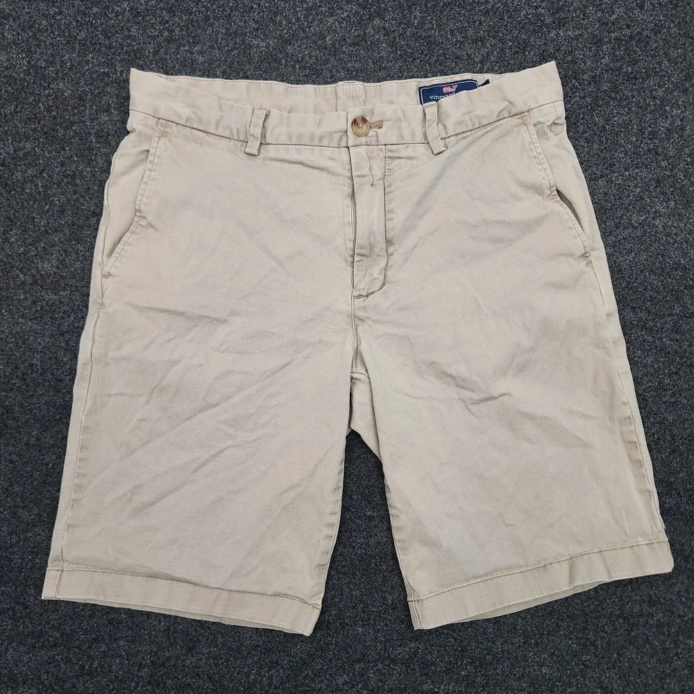 Vineyard Vines Breaker Shorts Mens 32‎ Beige Khaki Chino Cotton Stretch Casual